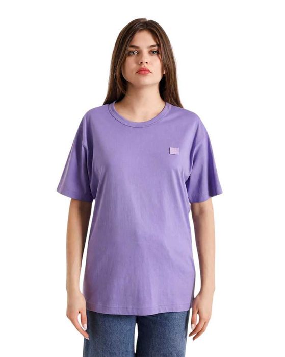 Футболка Acne Studios T-Shirt With Ellison Face Patch Navy \ Black \ Beige \ Pink \ Purple