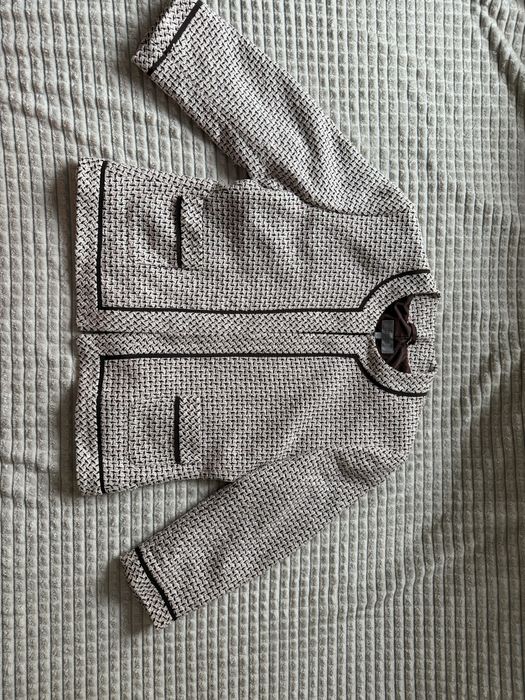 M&S krótki jasny żakiet rozmiar 42 biuro jesien zima wiskoza bawełna