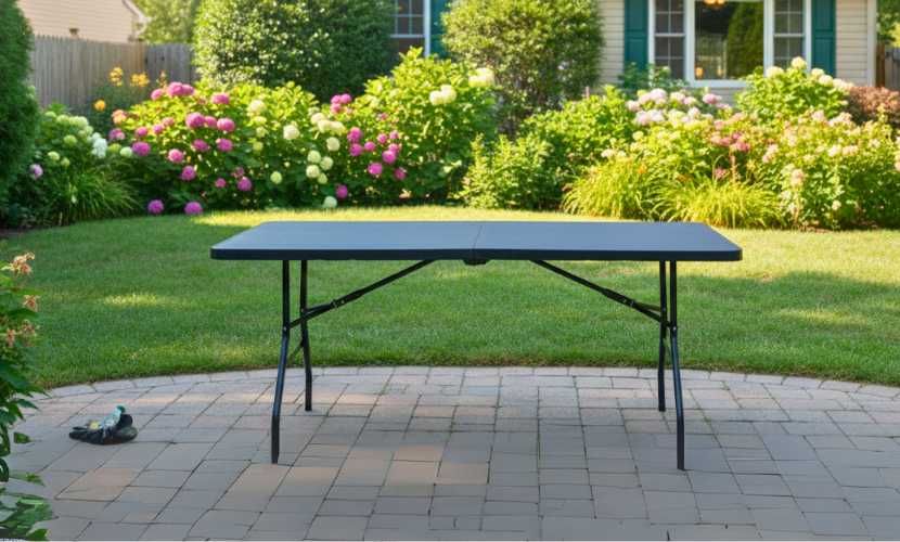 DUŻY Rozkładany stół bankietowy 180cm składany ogrodowy stal HDPE NOWY