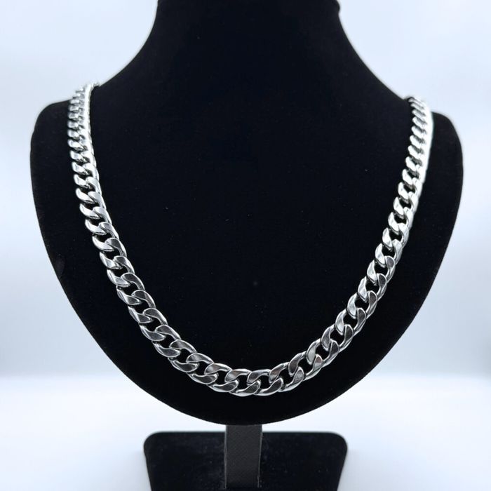 Bardzo Gruby Łańcuch Srebrny Pancerka 60cm / 9,5mm - Stal chirurgiczna