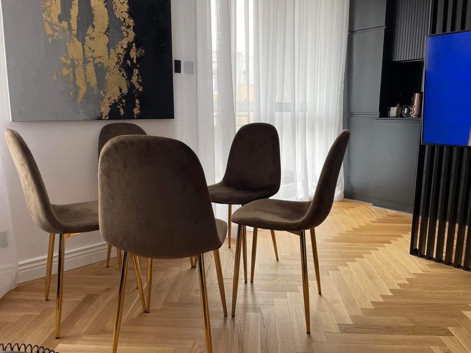 Krzesła 5 sztuk- welurowe