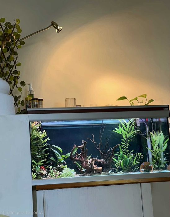 Kit Completo de Aquário 200 Litros com Móvel, Filtro Exterior Fluval e Termostato