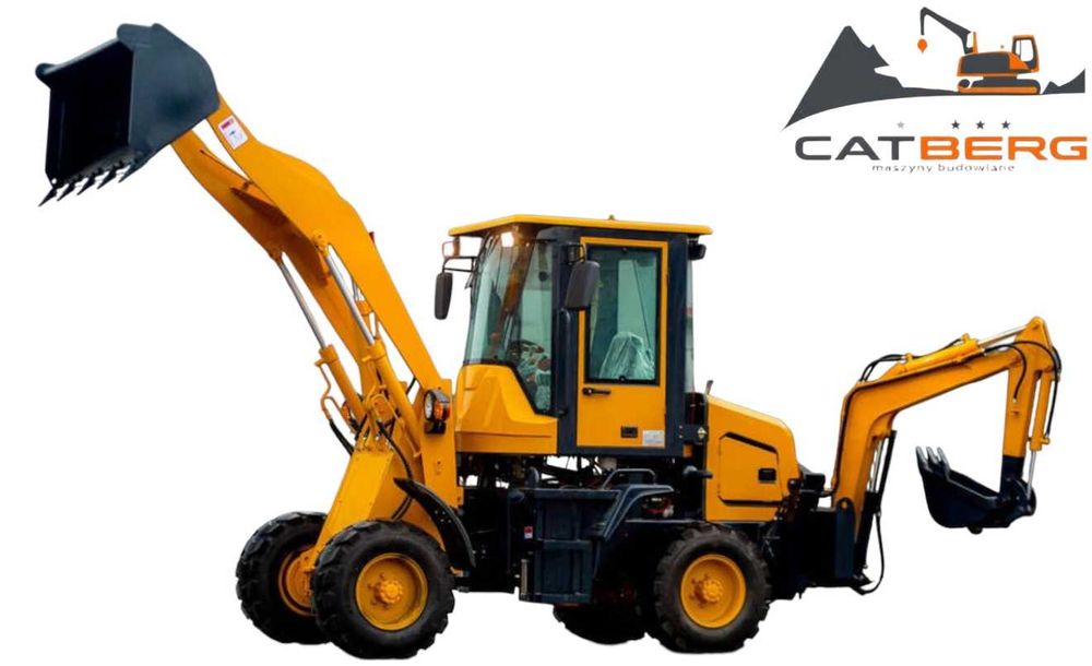 Koparko ładowarka NOWAkrokodyl, chwytak do drewna360stopni, wiertnice