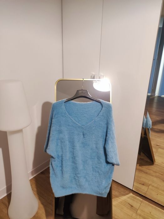 Sweter Ala alpaka błękitny
