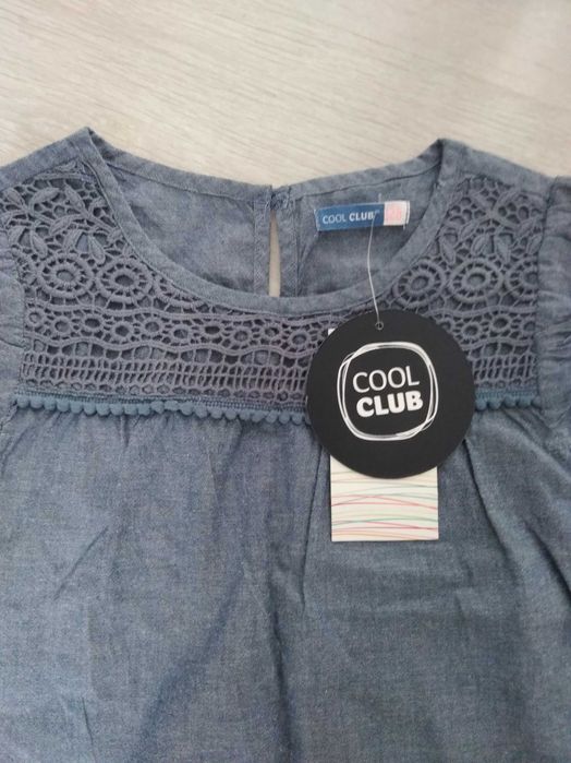 Nowa Bluzeczka jeans lato haft bawelna Smyk 128