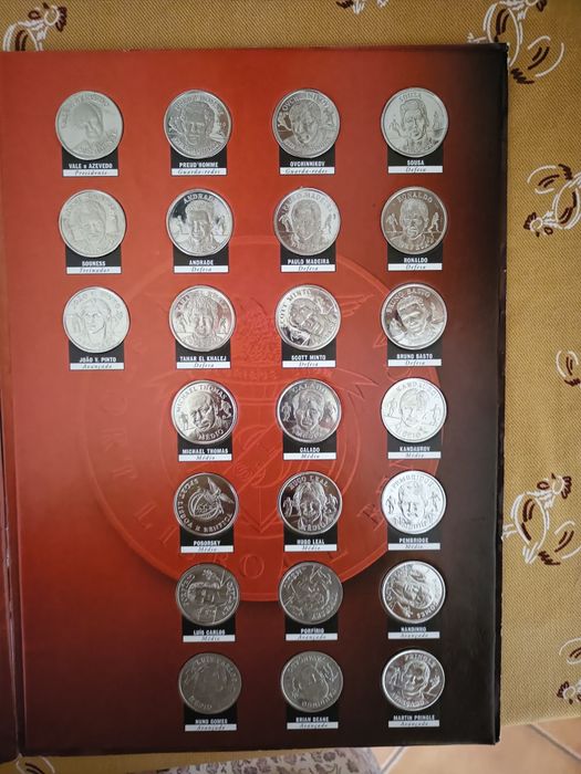 Moedas da coleção do Sport Lisboa e Benfica