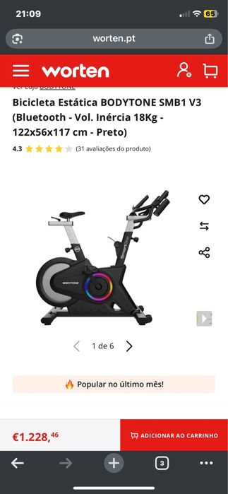 Bicicleta indoor Bodytone SMB1 v3 Smart Bike