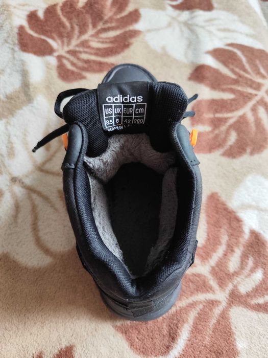 Buty męskie zimowe Adidas ZX 750 skórzane czarno-pomaranczowe r.42