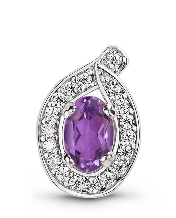 Серебряные серьги подвески с аметистом Бэлла