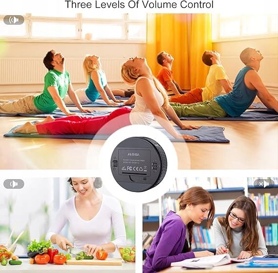 minutnik cyfrowy obrotowy kuchenny timery wizualne duży wyświetlacz