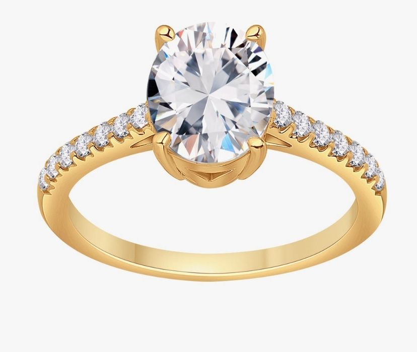 Pierścionek YES srebro pr.525 pozłacany z cyrkoniami