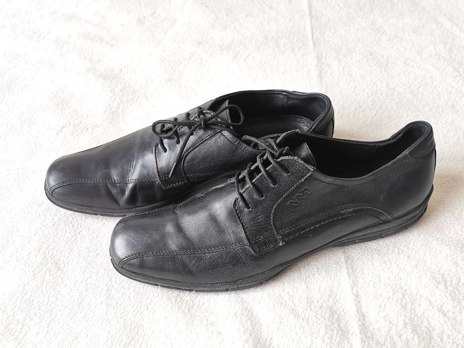Czarne buty półbuty eleganckie męskie 45