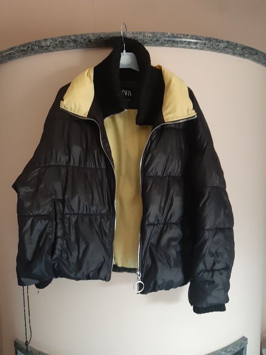 Kurtka czarna oversize Zara krótka kolekcja damska dzianina kurteczka