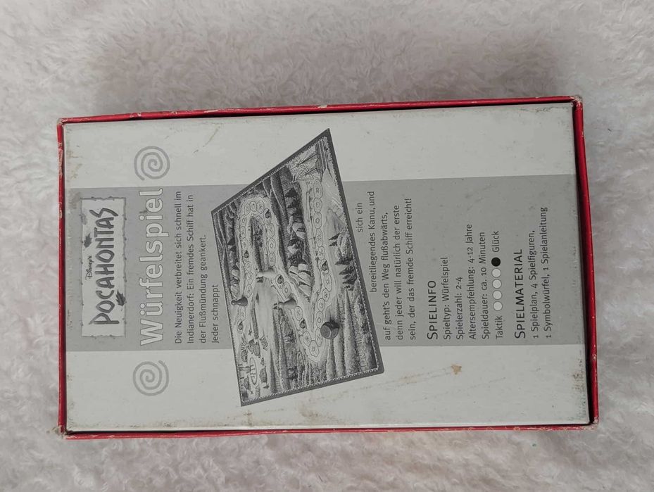 Disney Pocahontas Würfelspiel gra planszowa vintage kompletna
