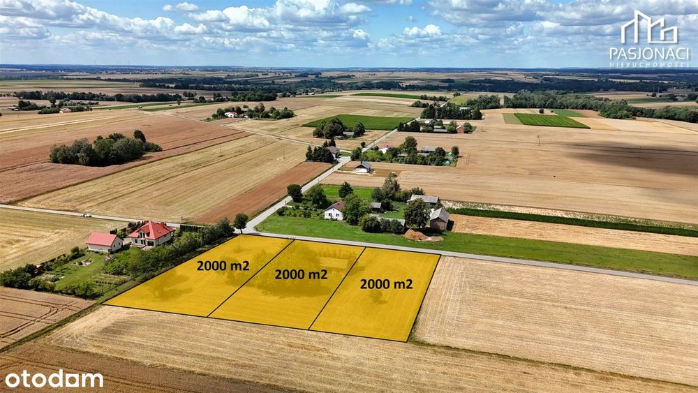 Działka budowlana 2000 m2 w spokojnej okolicy