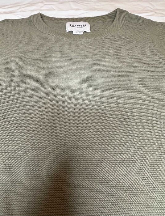 Camisola de manga comprida em algodão verde guerra