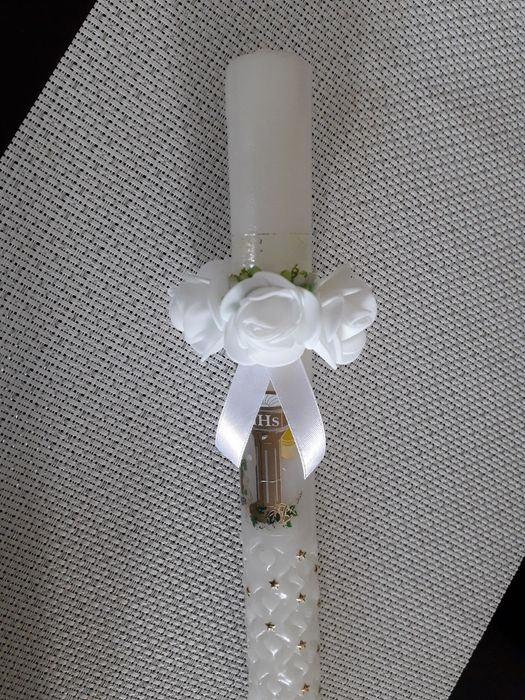 Ozdoba na świecę komunijną lub do chrztu