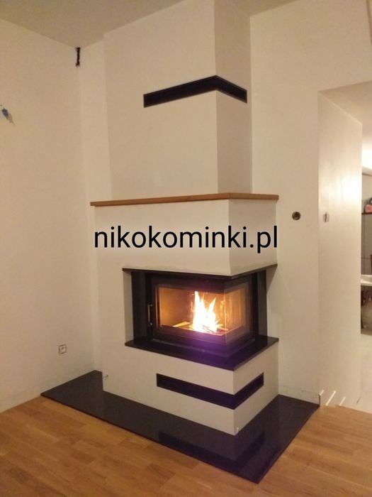 Kominek Narożny EKO z szybą boczną,montaż gratis