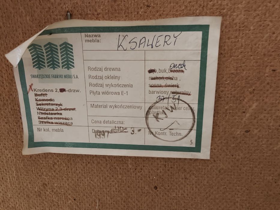 Komoda z nadstawką, witryna Ksawery meble swarzędzkie