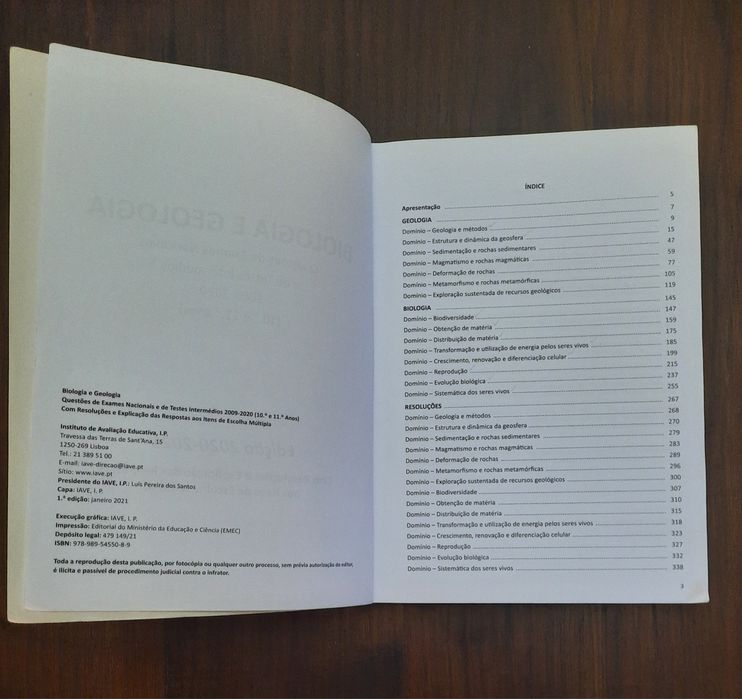 Livro do IAVE, preparação para o exame de Biologia e Geologia