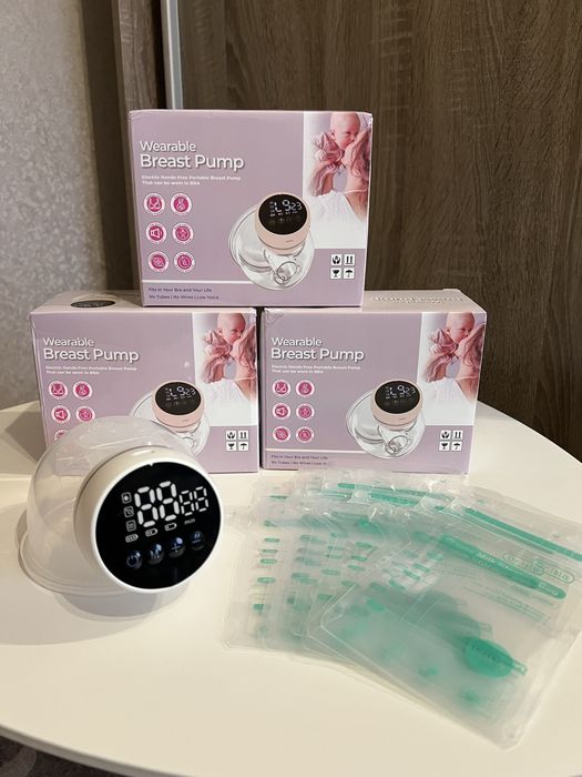 Електричний молоковідсмоктувач "вільні руки" + 10 пакетиків для молока