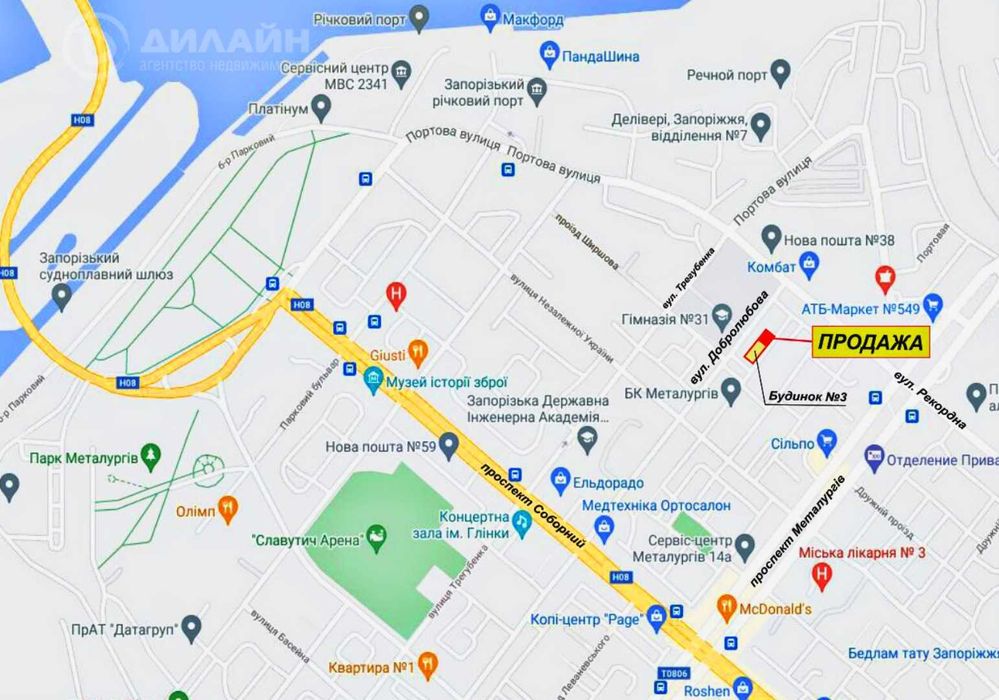 Помещение с фасадным входом на ул. Добролюбова 3. Рынок соцгорода