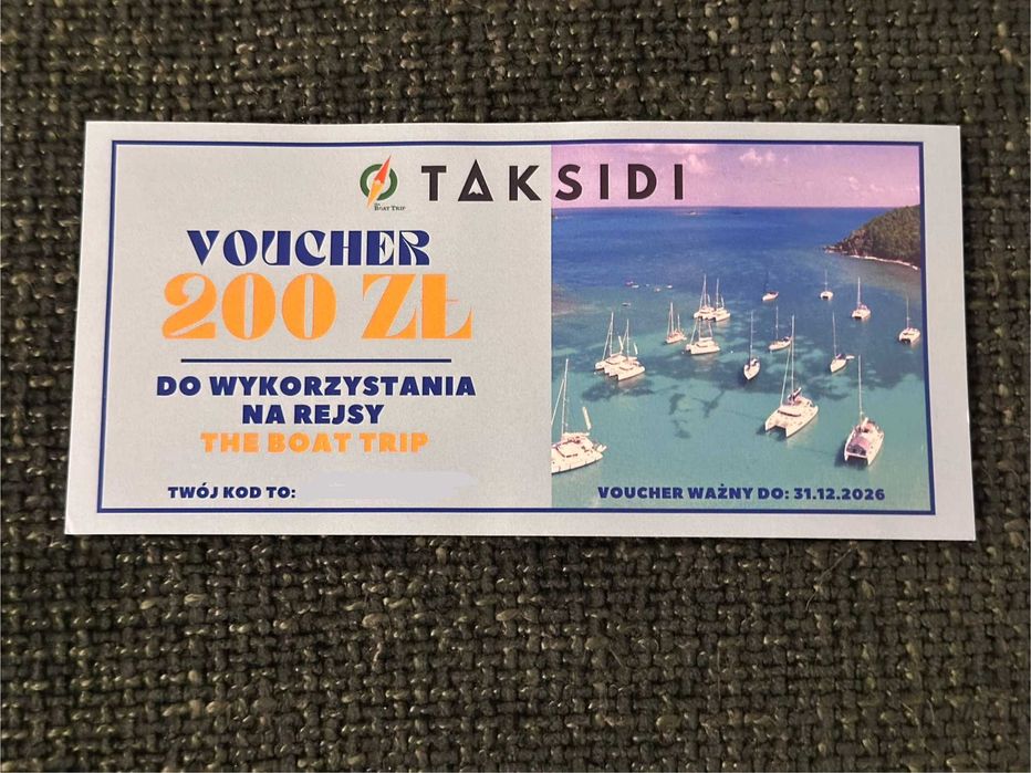TAKSIDI The Boat Trip - Voucher na 200 PLN | rejsy katamaran student