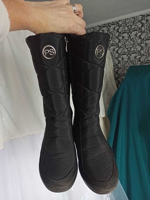 Дутые брендовые зимние сапожки 37р.Мех