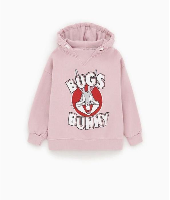 Гламурная толстовка худи Багз Банни ZARA Looney Tunes Bugs Bunny.