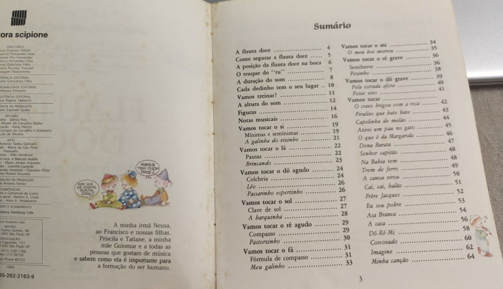 Livro flauta doce criança