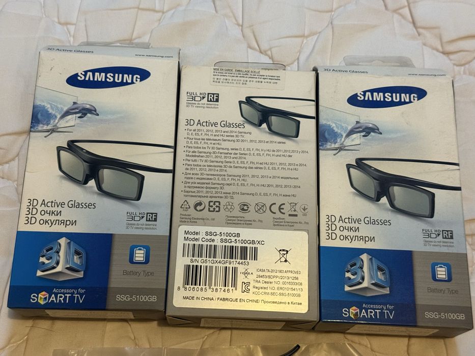 3 pares Óculos 3D Samsung Smart TV SSG-5100GB full HD RF novos, tested