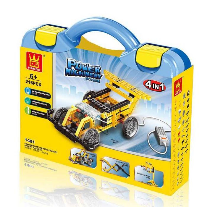 Конструктор електромеханічний 4в1 Wange Гоночна машина арт. 1401  Lego