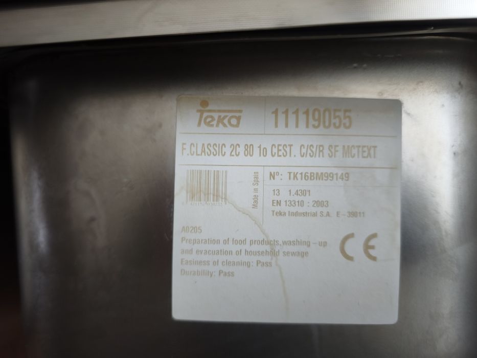 Кухонна металева мийка Teka 80x50 2-чаші