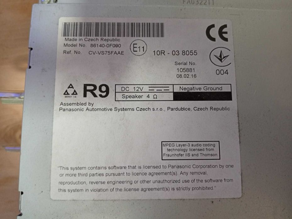 Auto Rádio para Toyota Verso