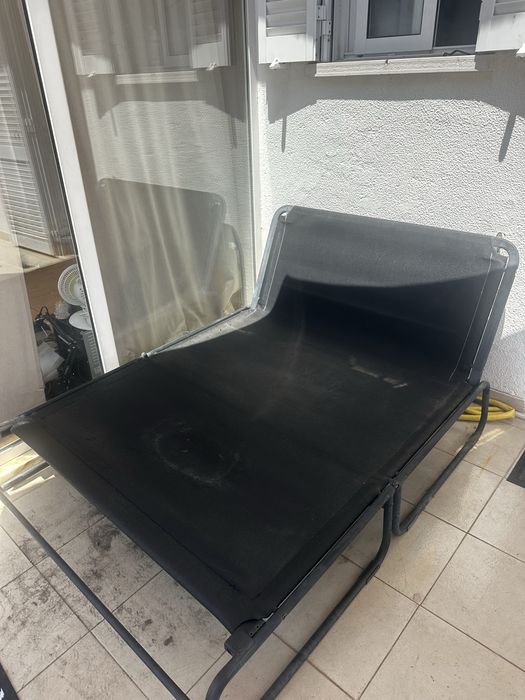 Sofa exterior convertivel em espreguiçadeira dupla