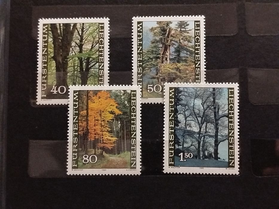 Znaczki Lichtenstein 1980 flora drzewa