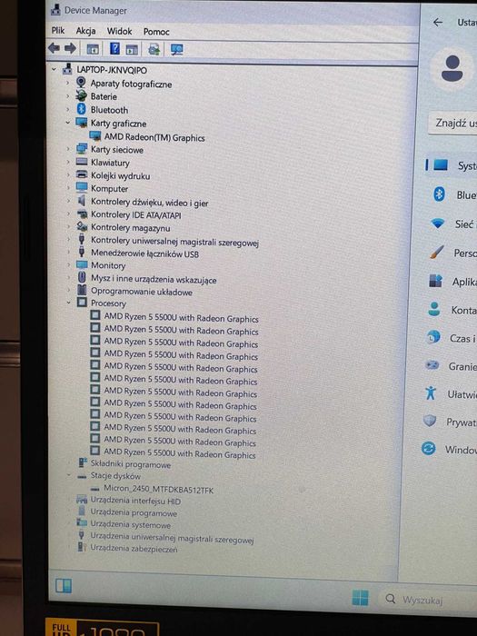 Laptop Acer Aspire 3 15.6" IPS R5-5500U 16GB  512GB SSD Win11 Home