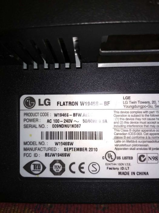 LG W1946S-BN--разборка битого
