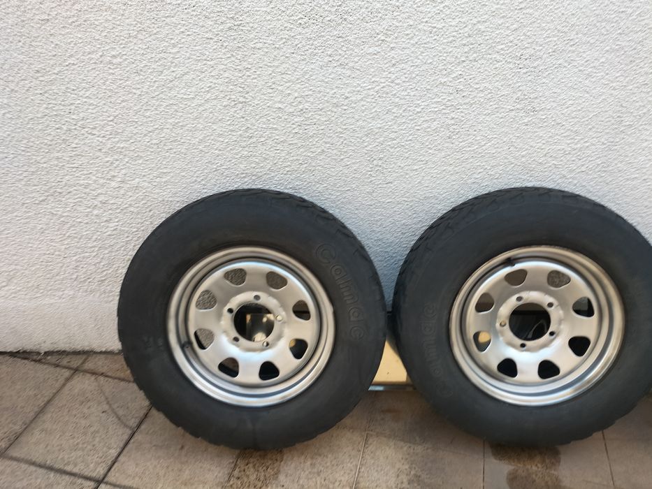 Jantes 16 ferro com furação alterada para 5x139,7, vendidas com pneus