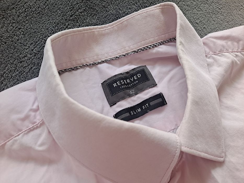 Męska koszula RESERVED Slim Fit rozmiar 42 w kolorze bladoróżowym