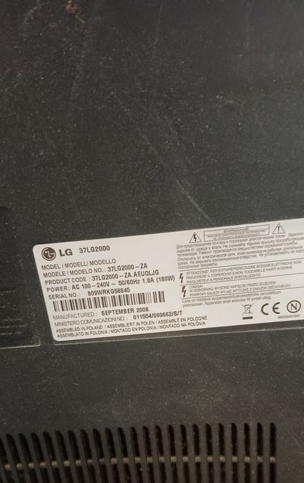 Telewizor LG 37LG2000 na części