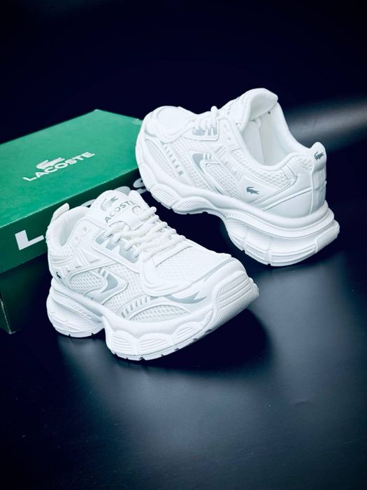 Топ кросовки от Lacoste женские лакоста красавки лакосте натуральная кожа Осенние женские красовки белые на платформе Сетка не сквозная