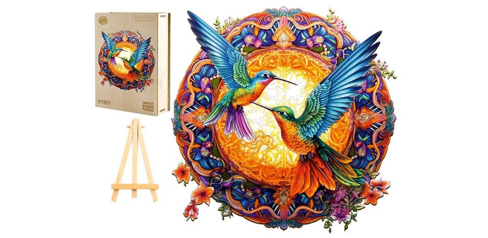 Puzzle Drewniane Dla Dorosłych 300 Elementów MANDALA Drewniane Pudełko