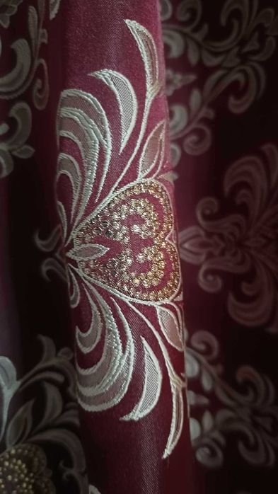 zaslony z metra ORNAMENT bordo/bez/złoto,szer 280 cm piekne,grubsze