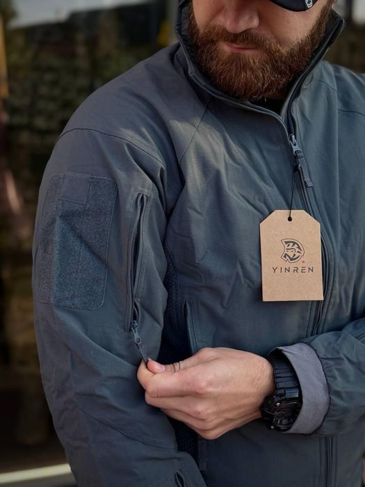 Куртка-вітровка тактична YINREN PRIME Shadow Grey®️ Сіра військ