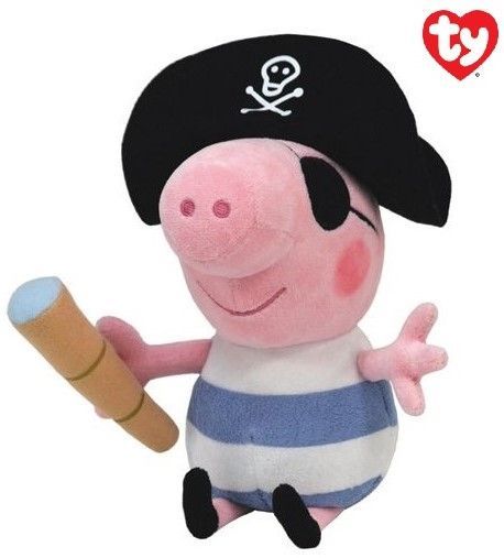 Peluche Ty Porquinha Peppa George Pirata 25 cm NOVO