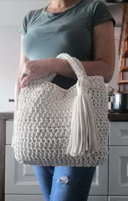 Torba koszyk boho handmade