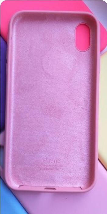 Чехол силиконовый Айфон,  IPhone XR, XS, X. Soft-touhc покрытие. С микрофиброй внутри.
