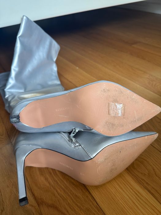 Botas femininas de cano alto com salto alto