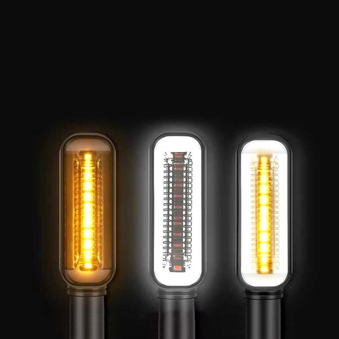 Par piscas dinâmicos LED com luz de presença oval